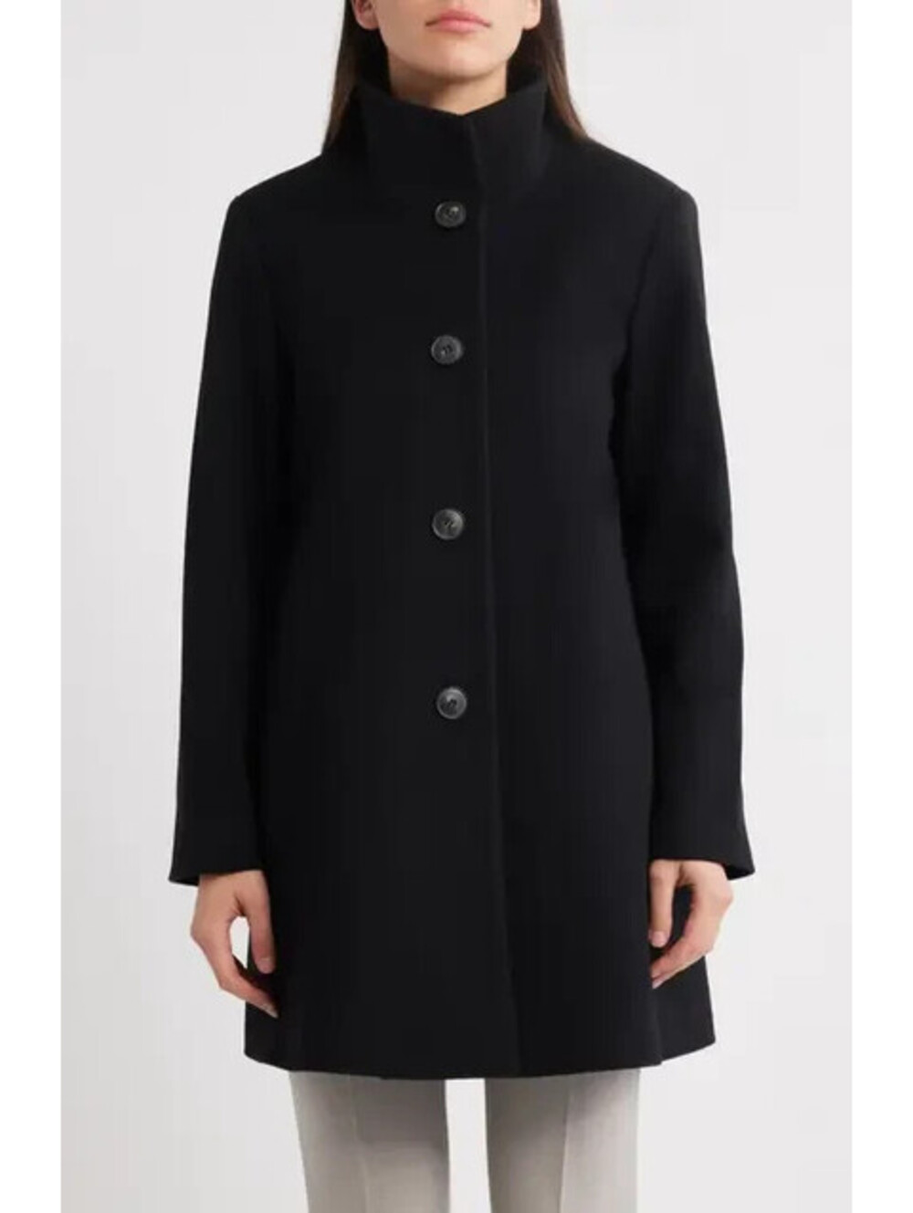 NEW, Fleurette Dawn Wool Car Coat in Black Size 4 #W221